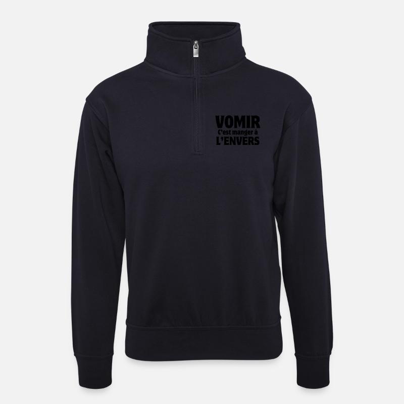 Party, Fiesta, Trinker - Unisex Pullover mit Zip-Kragen - Dunkelnavy