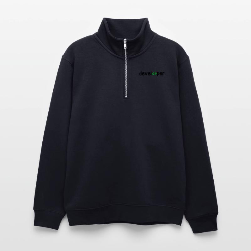 Developer Spruch Coden Softwareentwickler Nerd Unisex Pullover mit Zip-Kragen