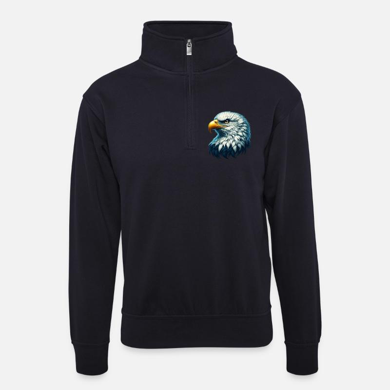 Adler - Unisex Pullover mit Zip-Kragen - Dunkelnavy