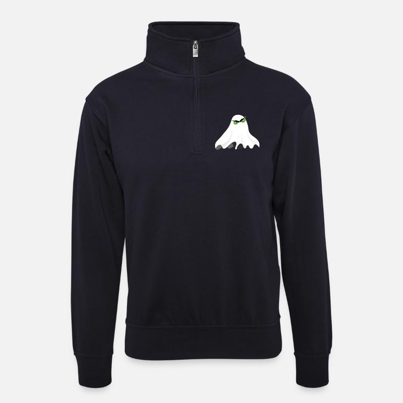 Gespenst - Unisex Pullover mit Zip-Kragen - Dunkelnavy