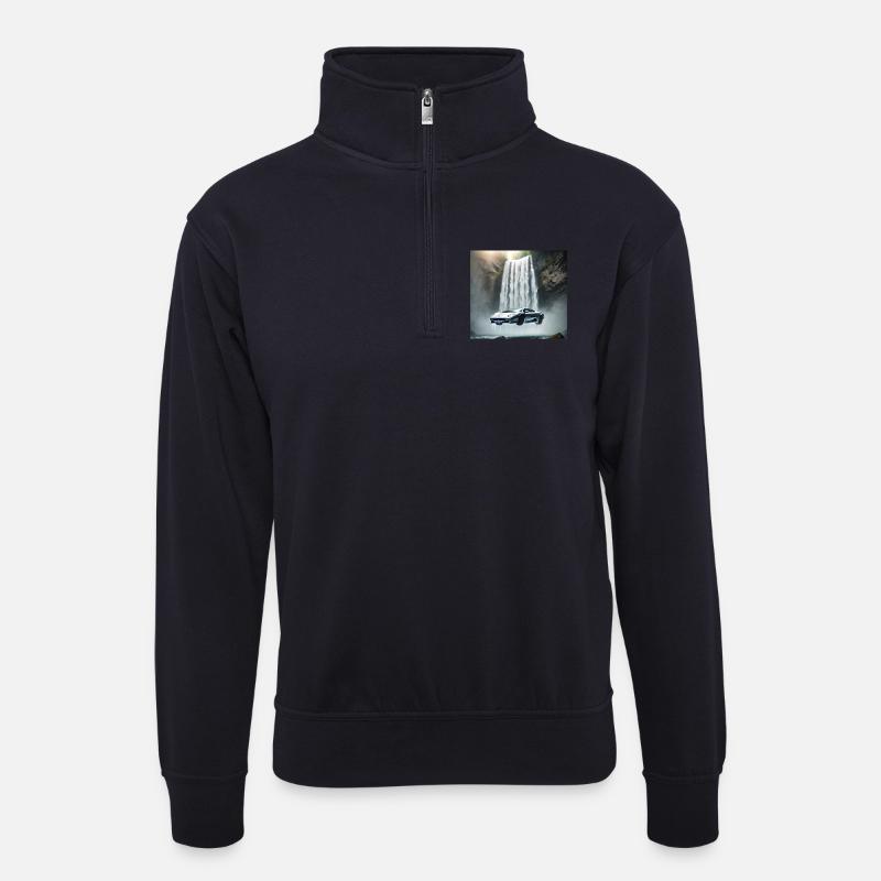 Supersportwagen - Unisex Pullover mit Zip-Kragen - Dunkelnavy