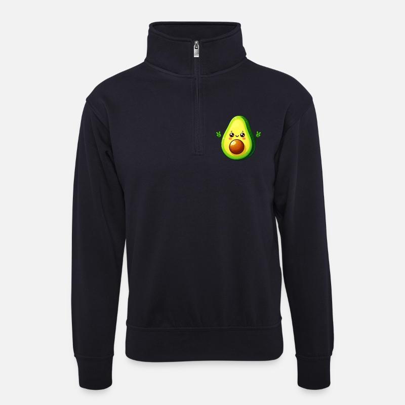 Avocado - Unisex Pullover mit Zip-Kragen - Dunkelnavy