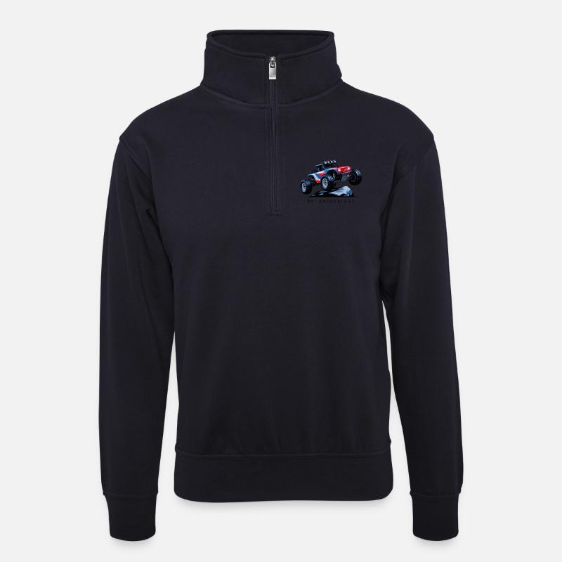 RC Auto - Unisex Pullover mit Zip-Kragen - Dunkelnavy