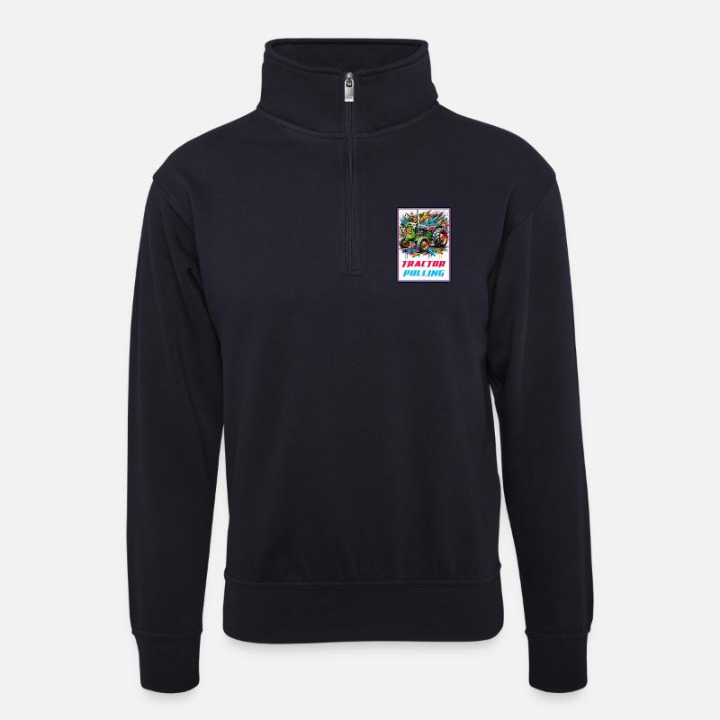 Tractor Pulling Power - Unisex sweater with zip collar - dark navy