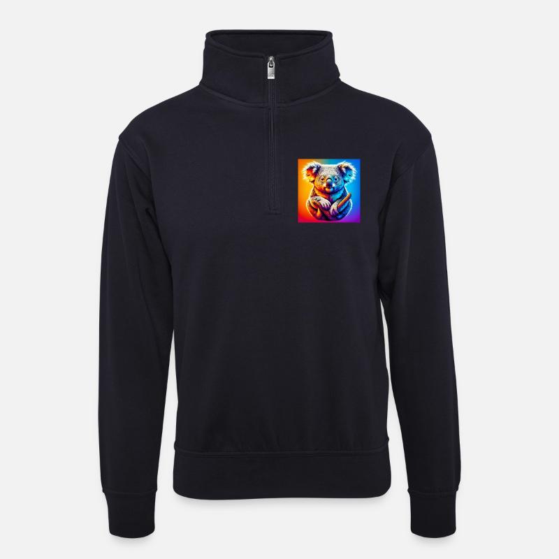Koala - Unisex Pullover mit Zip-Kragen - Dunkelnavy