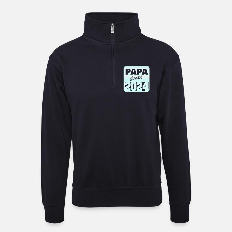 Dad 2024 - Unisex Pullover mit Zip-Kragen - Dunkelnavy