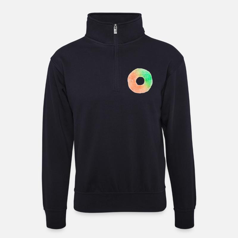 Fruchtgummi-Ring - Unisex Pullover mit Zip-Kragen - Dunkelnavy