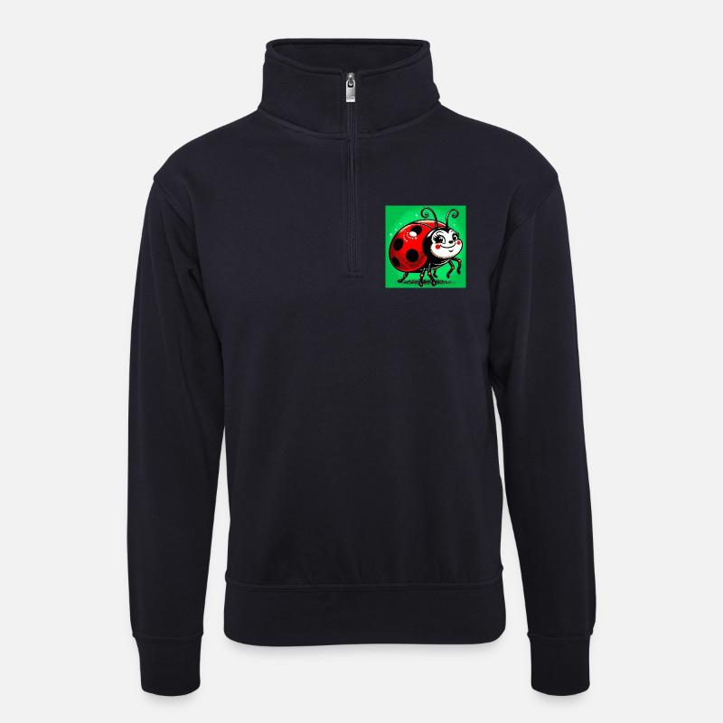 Marienkäfer - Unisex Pullover mit Zip-Kragen - Dunkelnavy