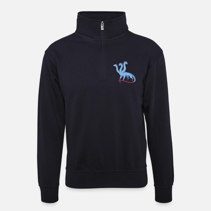 Hydra - Unisex Pullover mit Zip-Kragen - Dunkelnavy