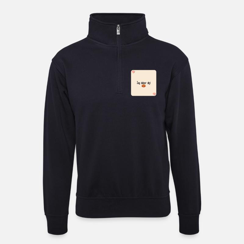 Ich liebe dich Gebäck - Unisex Pullover mit Zip-Kragen - Dunkelnavy
