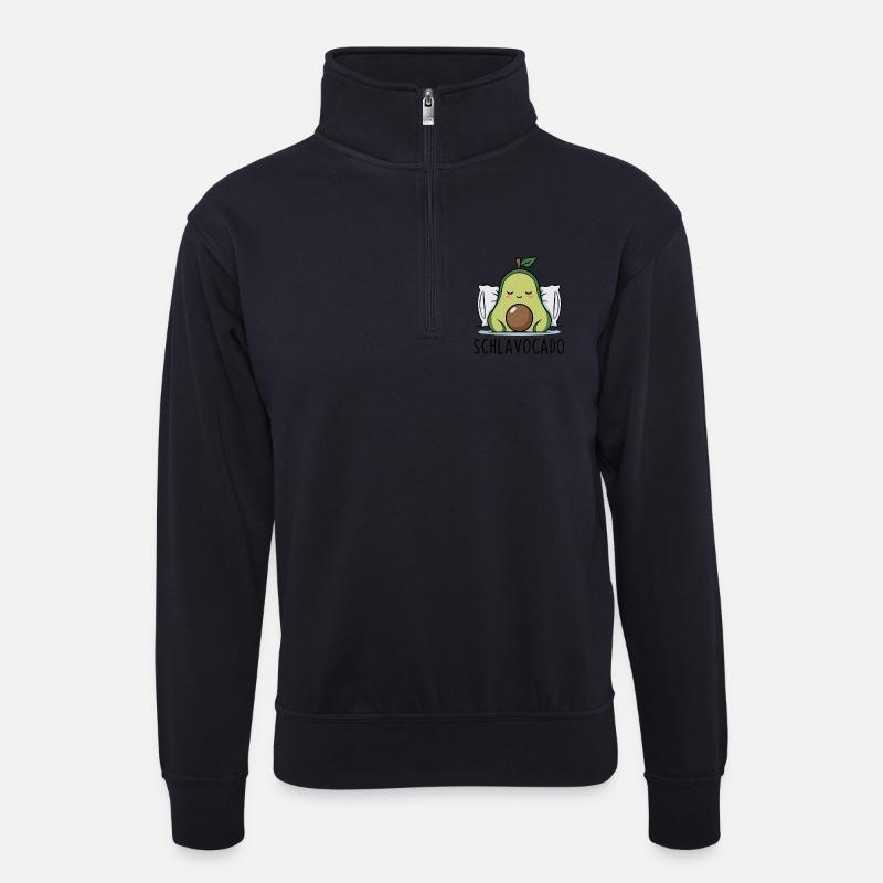 Schlavocado Funny Avocado Pun - Unisex Pullover mit Zip-Kragen - Dunkelnavy