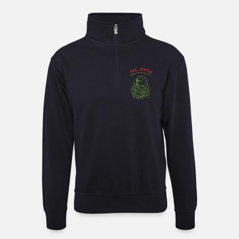 Phil Turtle Zen Path Tee - Unisex sweater with zip collar - dark navy