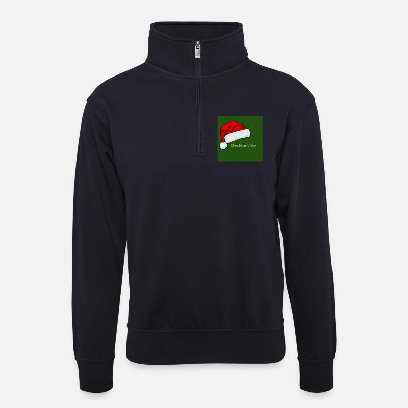 Christmas Crew - Unisex Pullover mit Zip-Kragen - Dunkelnavy