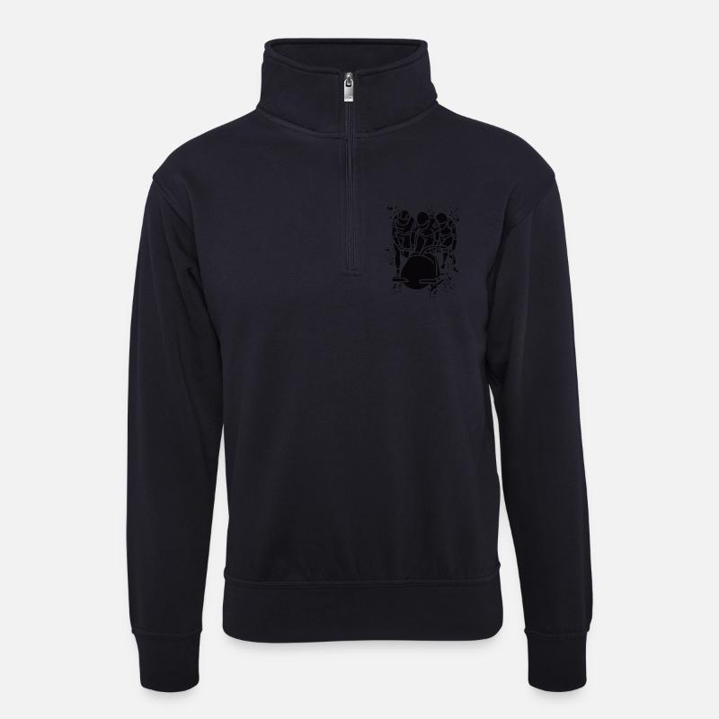 Bobfahrer Bobschlitten Viererbob - Unisex Pullover mit Zip-Kragen - Dunkelnavy