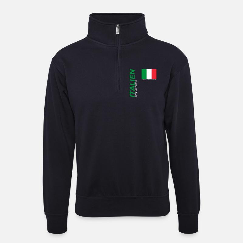 Cinque Terre - Unisex Pullover mit Zip-Kragen - Dunkelnavy