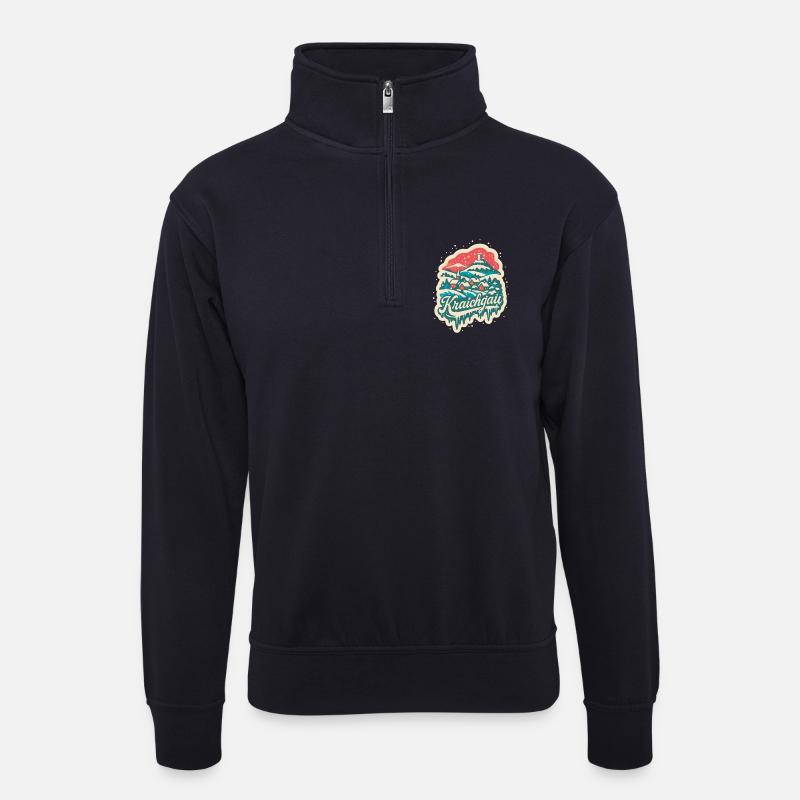Kraichgau Baden Württemberg Winter - Unisex Pullover mit Zip-Kragen - Dunkelnavy