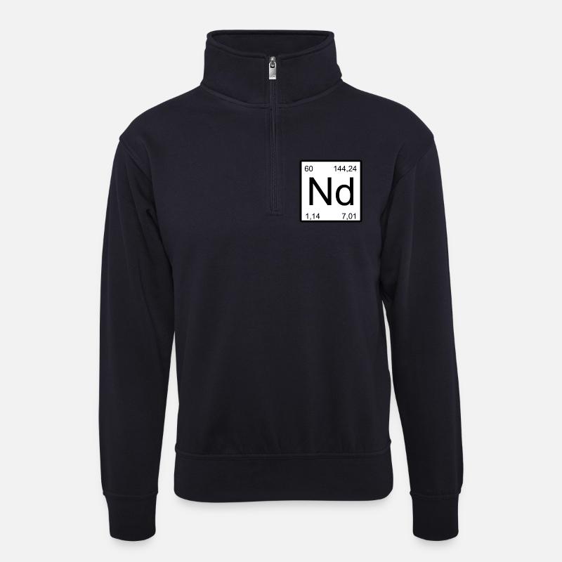 Neodym Symbol Minimalkunst - Unisex Pullover mit Zip-Kragen - Dunkelnavy