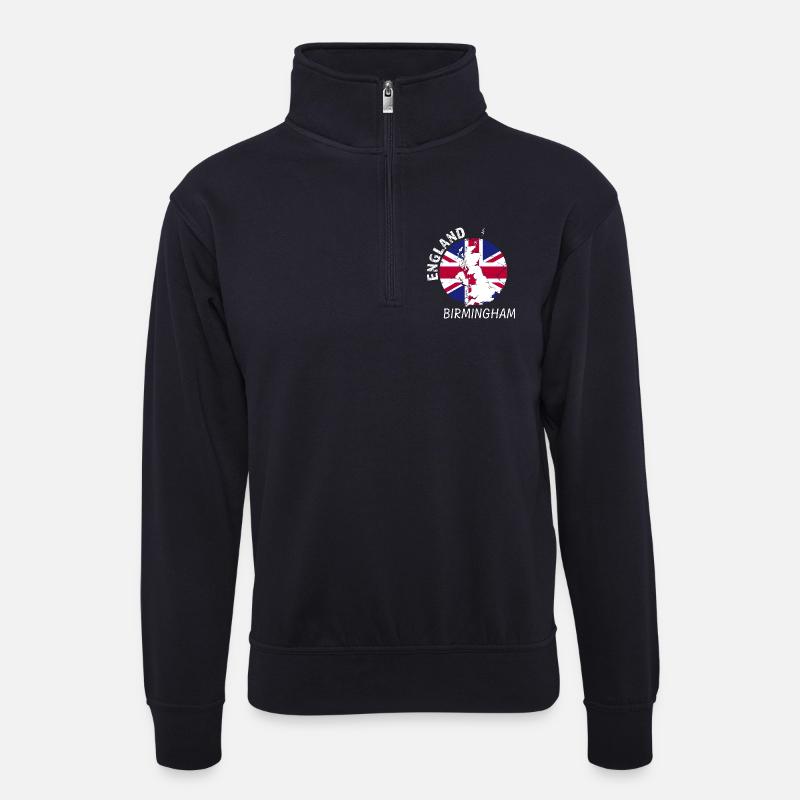 Birmingham - Unisex Pullover mit Zip-Kragen - Dunkelnavy