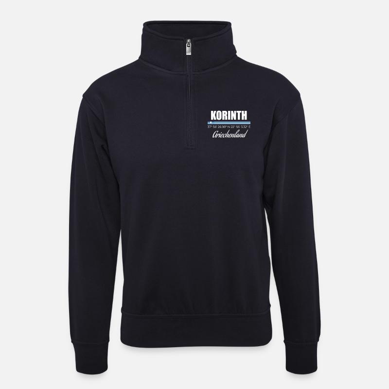 Korinth - Unisex Pullover mit Zip-Kragen - Dunkelnavy