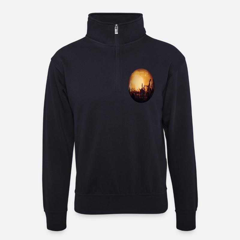 Konzertlicht: Crowdsilhouette - Unisex Pullover mit Zip-Kragen - Dunkelnavy