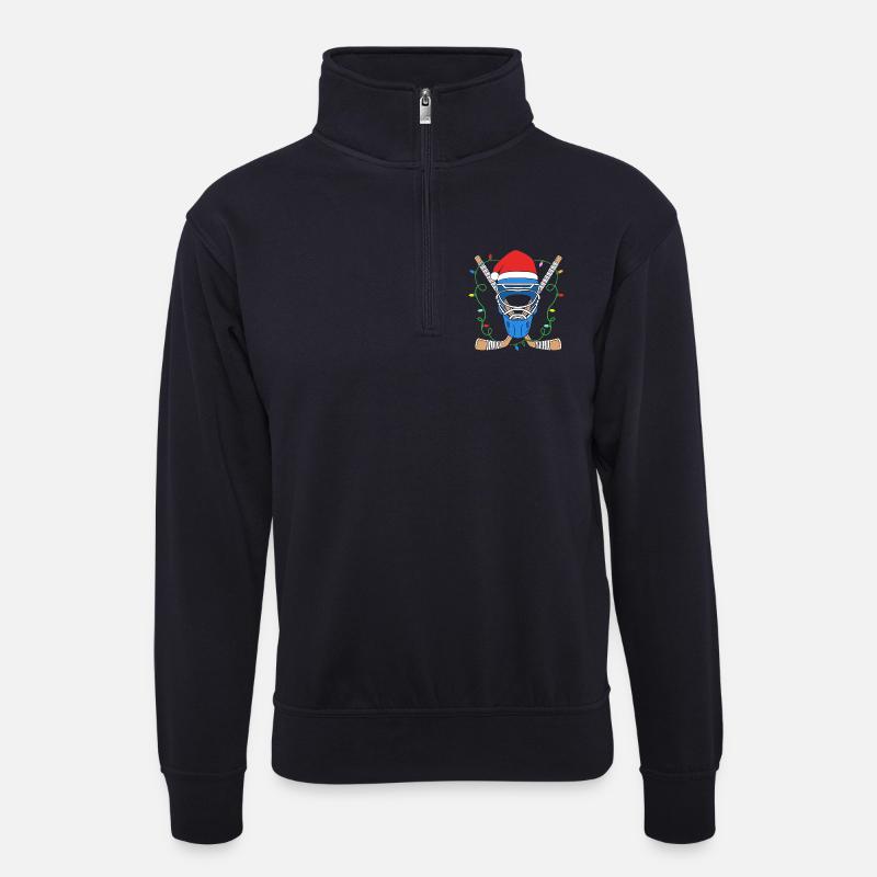 Para Handicap Eishockey - Unisex Pullover mit Zip-Kragen - Dunkelnavy