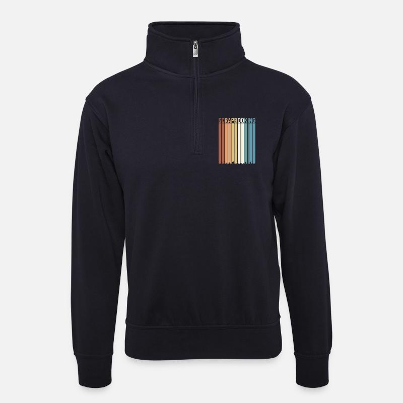Scrapbooking Scrapbook - Unisex Pullover mit Zip-Kragen - Dunkelnavy