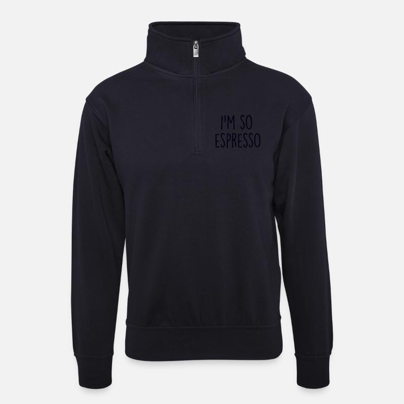 Espresso Coffee Kaffee - Unisex Pullover mit Zip-Kragen - Dunkelnavy