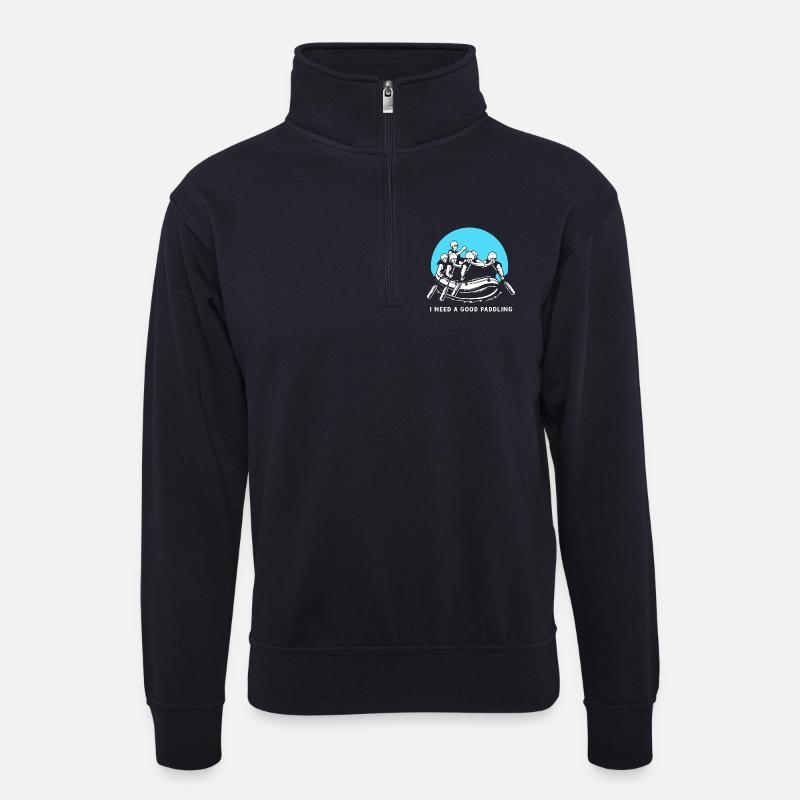 Rafting Kajakfahren Kajak Paddelboot - Unisex Pullover mit Zip-Kragen - Dunkelnavy