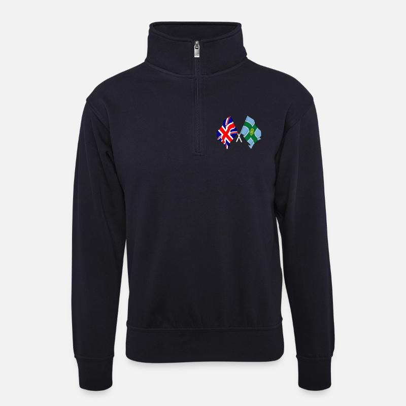 Derbyshire & Großbritannien - Unisex Pullover mit Zip-Kragen - Dunkelnavy