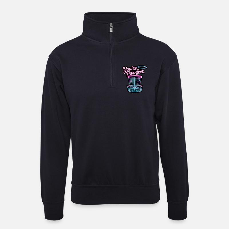 Du bist Perfekter – lustiges Disc-Golf-Meme - Unisex Pullover mit Zip-Kragen - Dunkelnavy