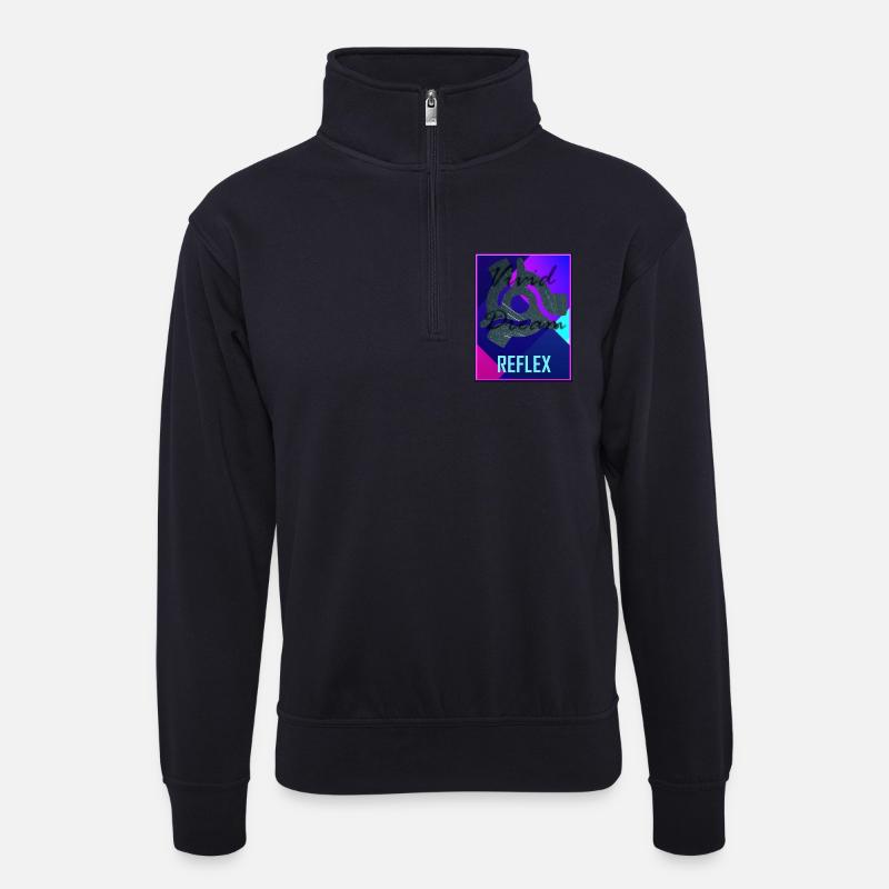 Reflex von Vivid Dream - Unisex Pullover mit Zip-Kragen - Dunkelnavy