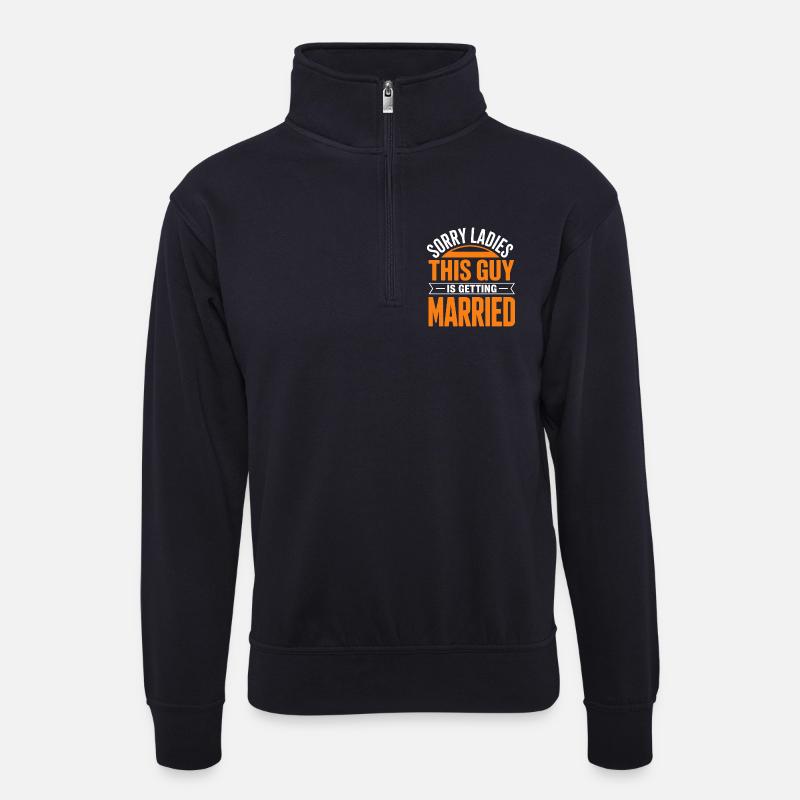 This Guy Is Getting Married - Unisex sweater with zip collar - dark navy