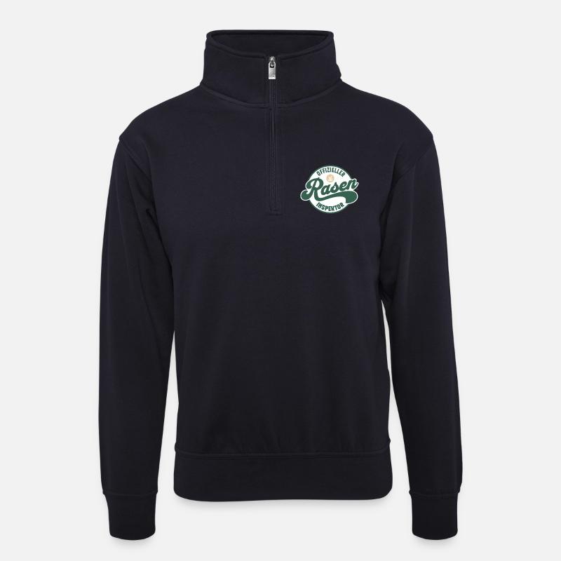 Offizieller Rasen Inspektor - Unisex Pullover mit Zip-Kragen - Dunkelnavy