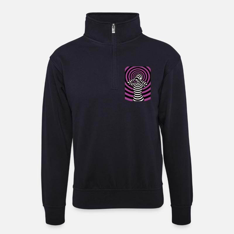 Hypnos, Halluzination  - Unisex Pullover mit Zip-Kragen - Dunkelnavy