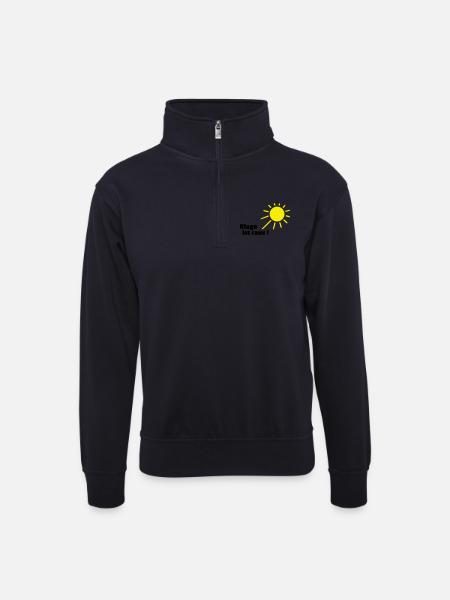 Klage ist raus Sonne - Unisex Pullover mit Zip-Kragen - Dunkelnavy