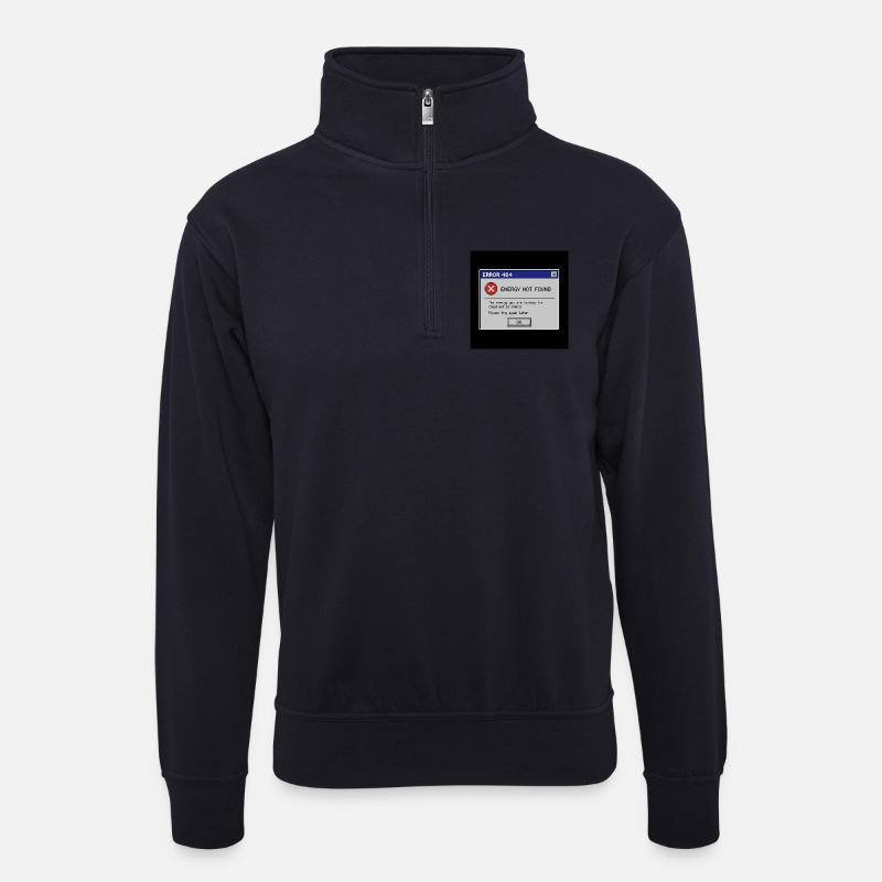 Fehler 404: Energie nicht gefunden - Unisex Pullover mit Zip-Kragen - Dunkelnavy