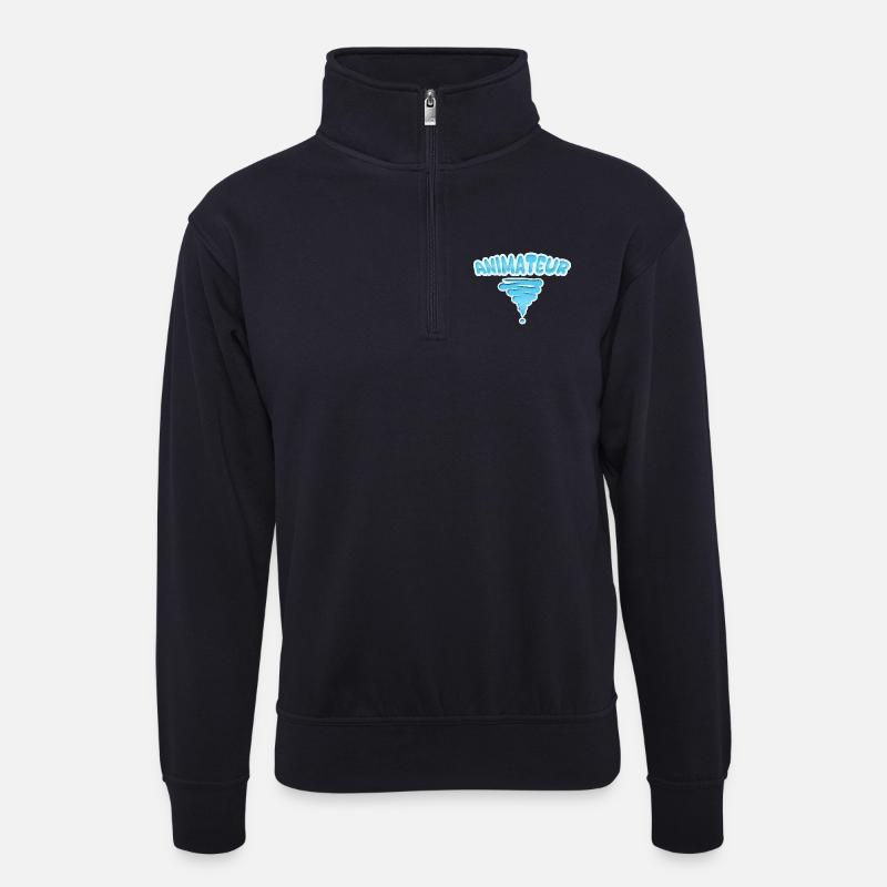 Style Animateur - Unisex Pullover mit Zip-Kragen - Dunkelnavy