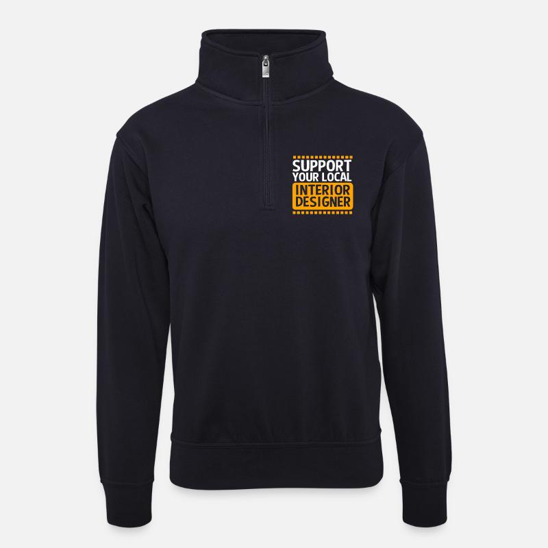 Architecture Architect Interior Designer - Unisex sweater with zip collar - dark navy