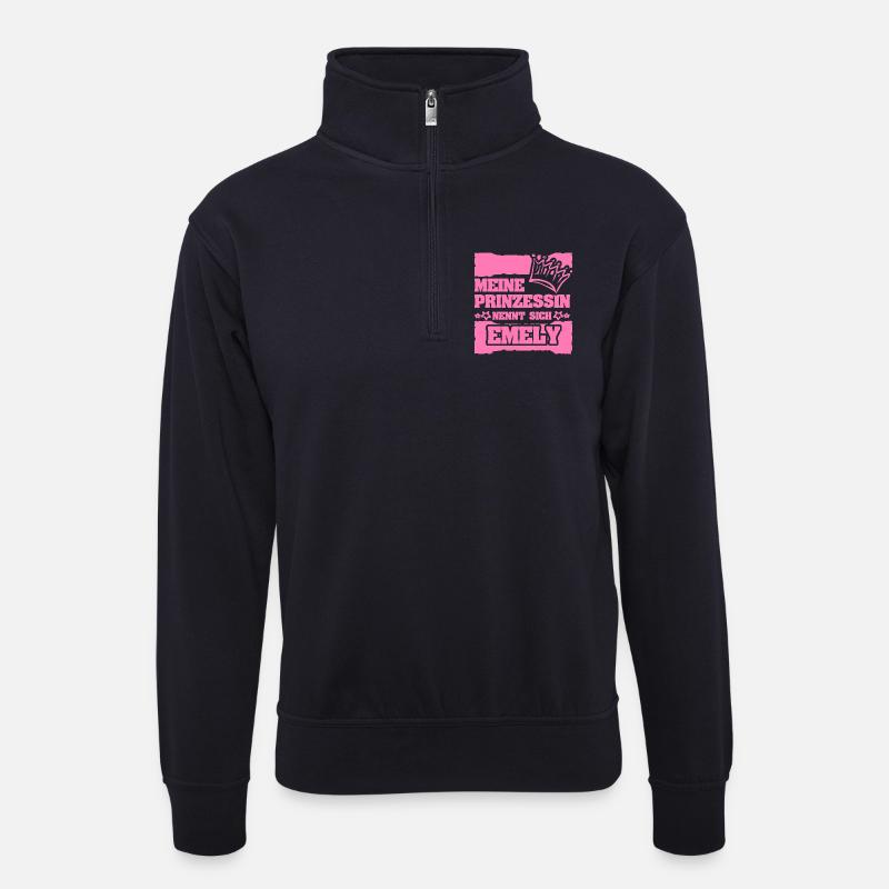 Spruch Emely - Unisex Pullover mit Zip-Kragen - Dunkelnavy