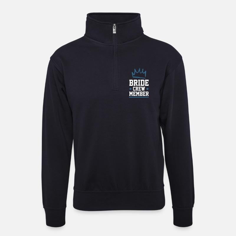 Bride Crew - Unisex Pullover mit Zip-Kragen - Dunkelnavy