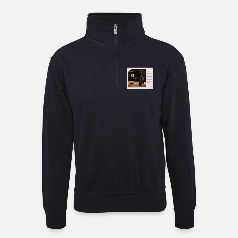 lebensabend theodor storm - Unisex Pullover mit Zip-Kragen - Dunkelnavy