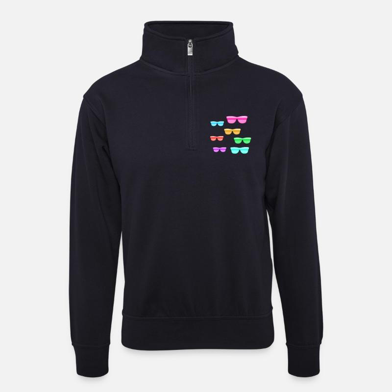 Sonnenbrillen - Unisex Pullover mit Zip-Kragen - Dunkelnavy
