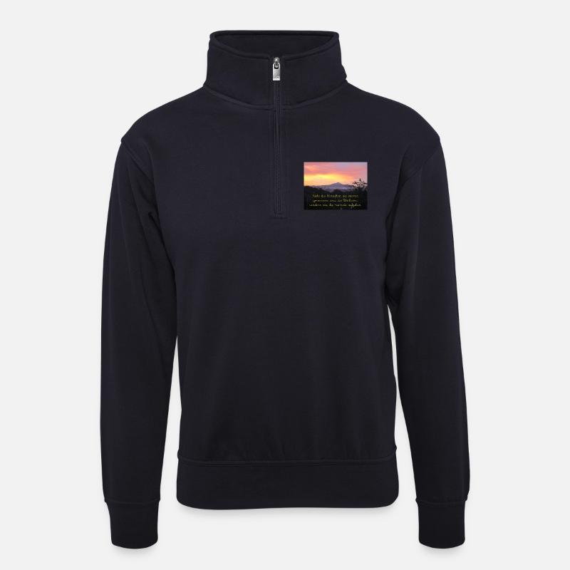 Stärke - Unisex Pullover mit Zip-Kragen - Dunkelnavy