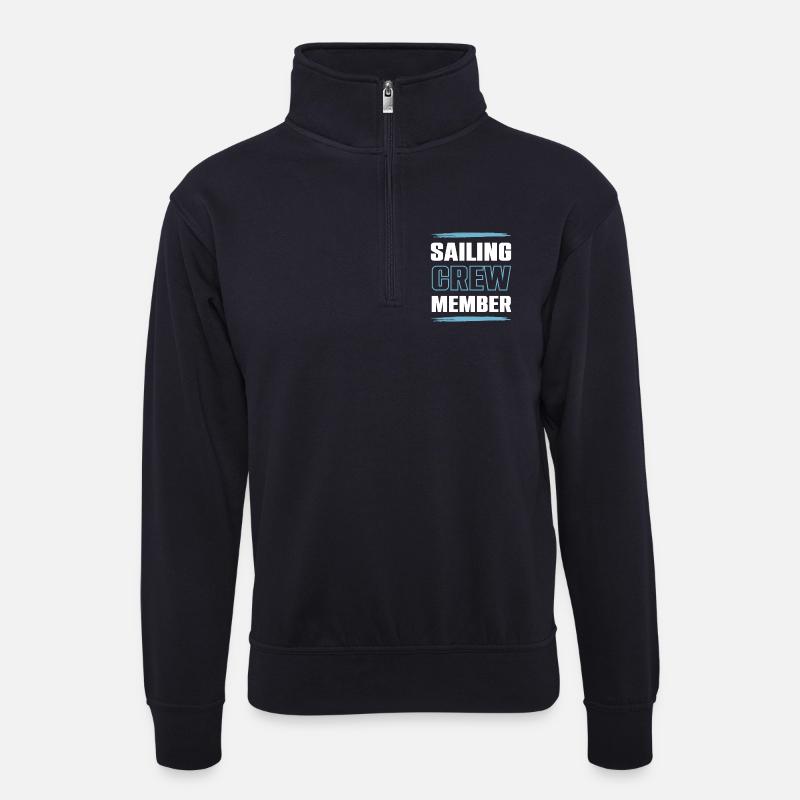 Sailing Crew - Unisex sweater with zip collar - dark navy