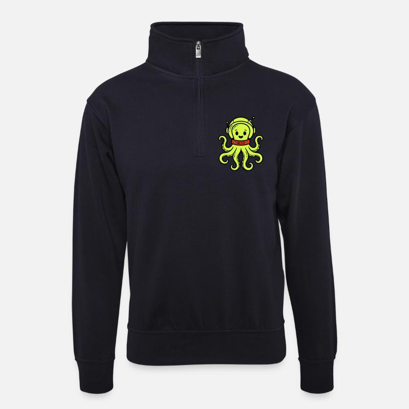 Extraterrestre mignon - Sweat col montant zippé unisexe - bleu marine foncé