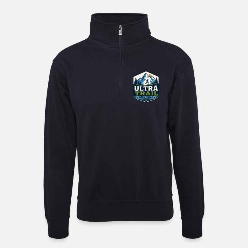 Ultra-Trailrunning - Unisex Pullover mit Zip-Kragen - Dunkelnavy
