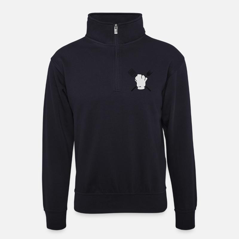 kochmütze - Unisex Pullover mit Zip-Kragen - Dunkelnavy