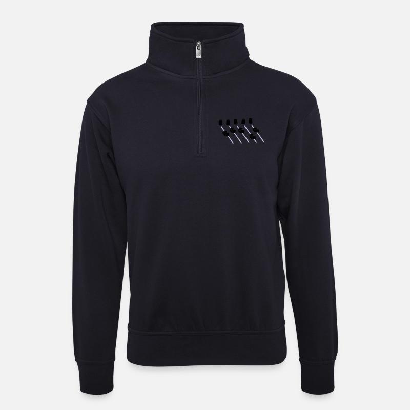 music mixer - Unisex Pullover mit Zip-Kragen - Dunkelnavy