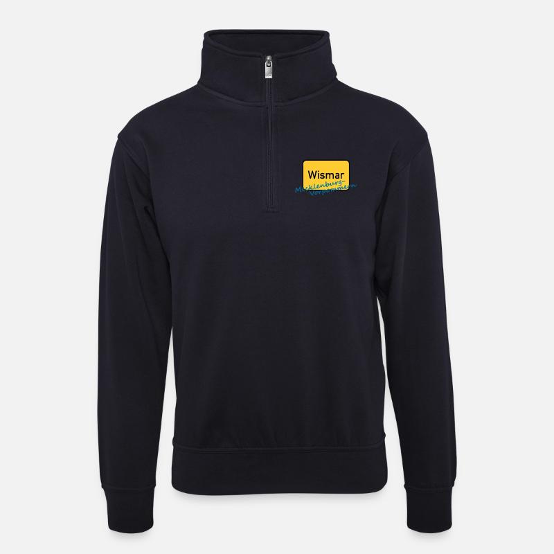 WISMAR - Unisex Pullover mit Zip-Kragen - Dunkelnavy