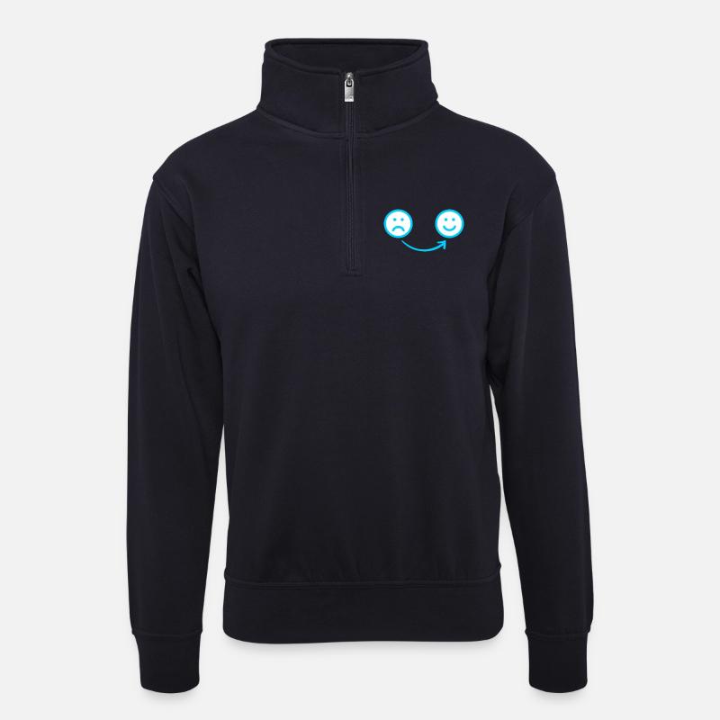 Smilie Colon - Unisex Pullover mit Zip-Kragen - Dunkelnavy